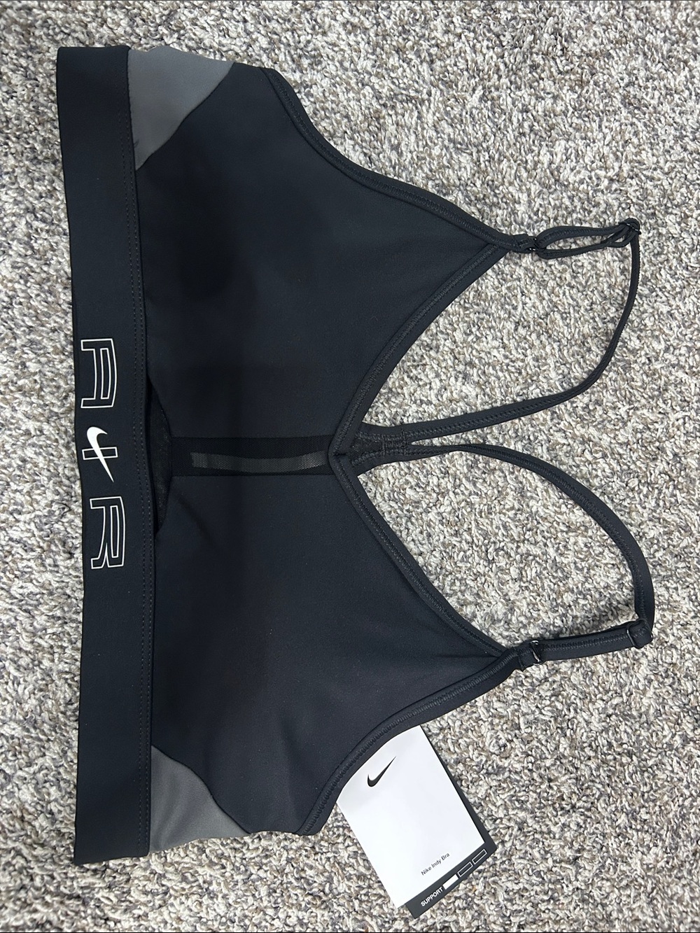 New with tags Nike Black & Gray Strappy Low-Impact Sports Bra